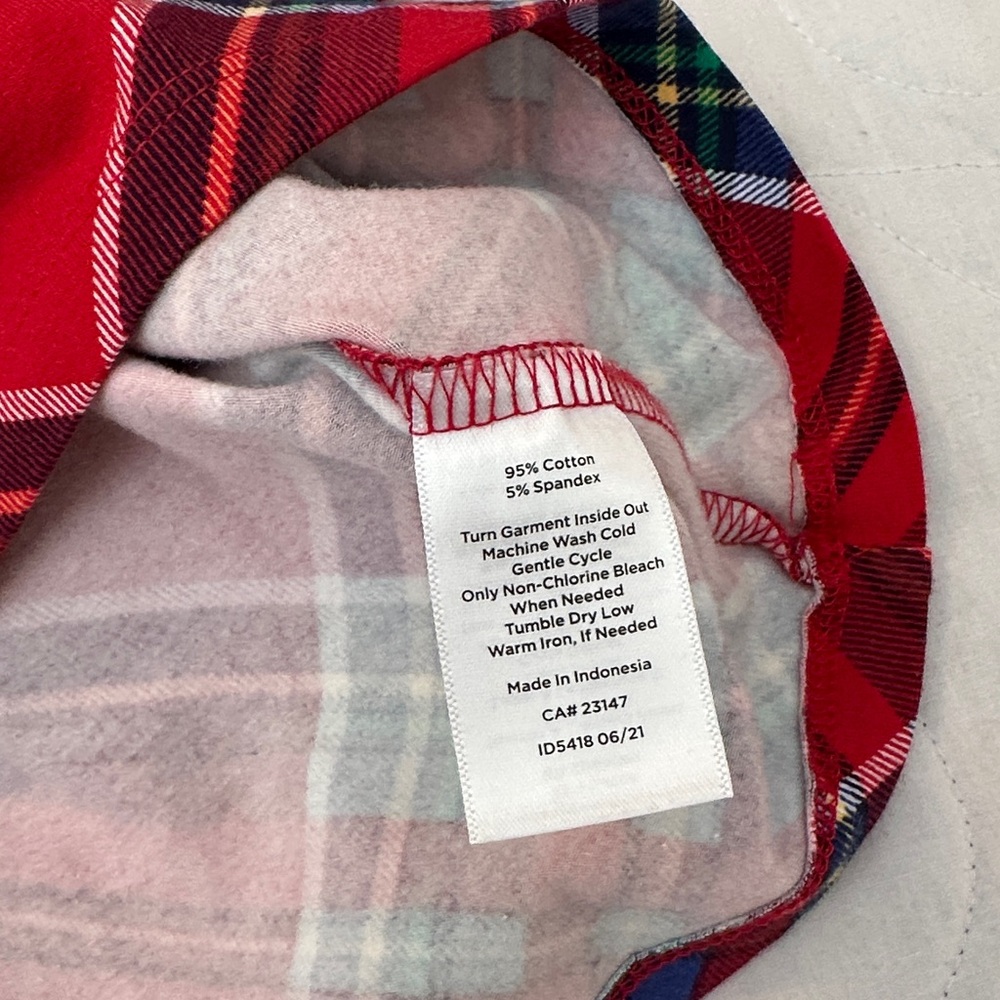 Talbots Red Multicolor Plaid Tee - Picture 3 of 5
